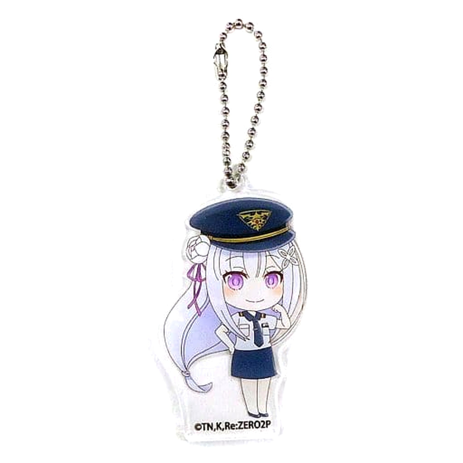 Re:ZERO -Starting Life in Another World- Lost in Memories x Lawson Emilia Cabin Attendant Acrylic Keychain B Loppi HMV&Books Online Limited Keychains [USED]