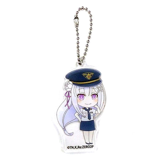 Re:ZERO -Starting Life in Another World- Lost in Memories x Lawson Emilia Cabin Attendant Acrylic Keychain B Loppi HMV&Books Online Limited Keychains [USED]
