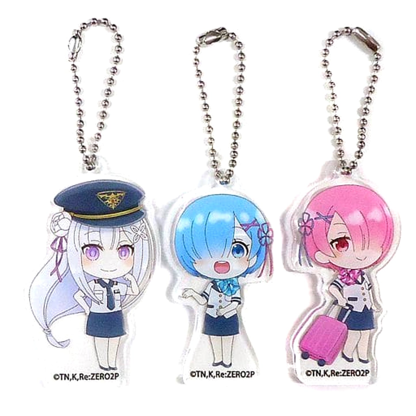 Re:ZERO -Starting Life in Another World- Lost in Memories x Lawson Emilia & Others All 3 Types Set Acrylic Keychain B Loppi HMV&Books Online Limited Keychains [USED]