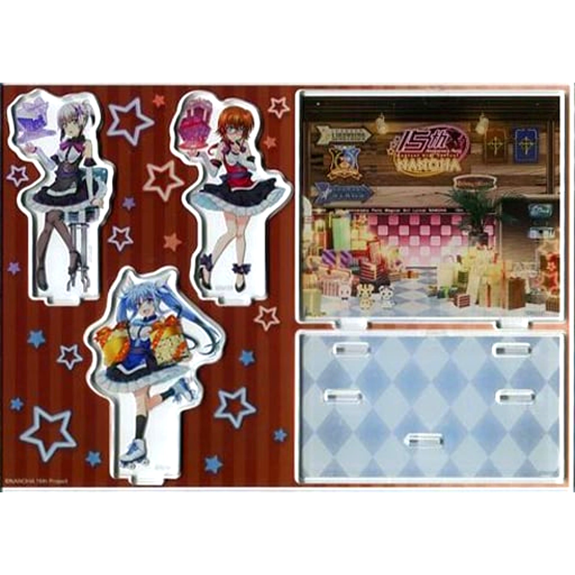 Dearche & Stern & Levi Acrylic Diorama Magical Girl Lyrical Nanoha 15th Anniversary Party [USED]