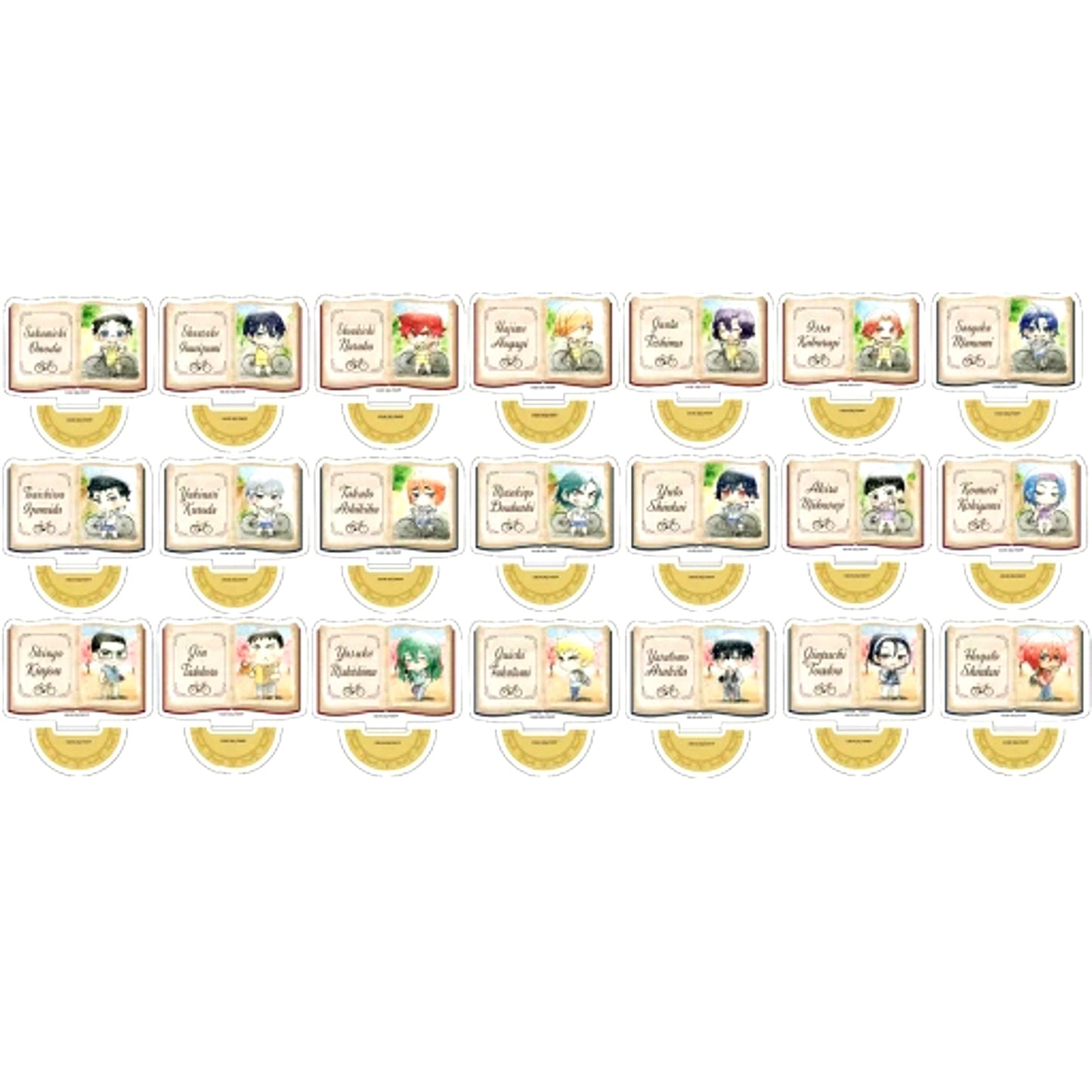 Set of 21 Suiboku Kyaraga Acrylic Stand Book Yowamushi Pedal GLORY LINE [USED]