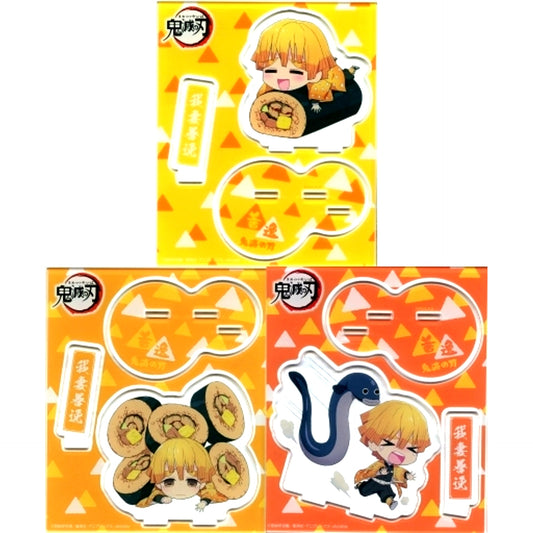 Zenitsu Agatsuma Set of 3 Acrylic Stands Demon Slayer: Kimetsu no Yaiba x Lawson Doyo no Ushi no Hi Project Ponta Member/d Point Card Lottery Prize Course C [USED]