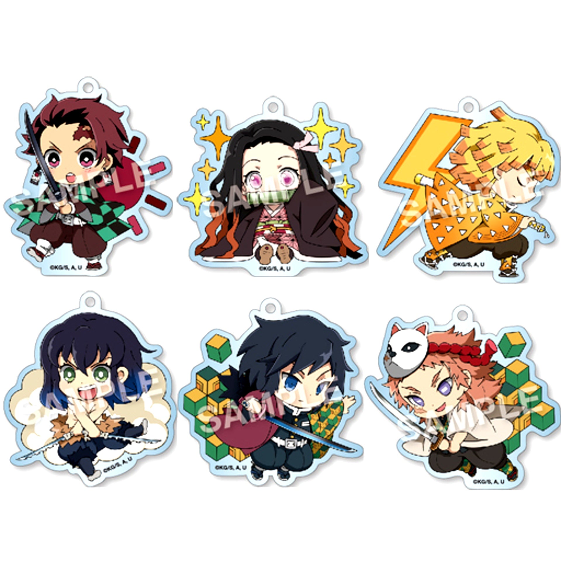 Set of 6 Demon Slayer Eforme Decotto Acrylic Ball Chain Vol.5 [USED]