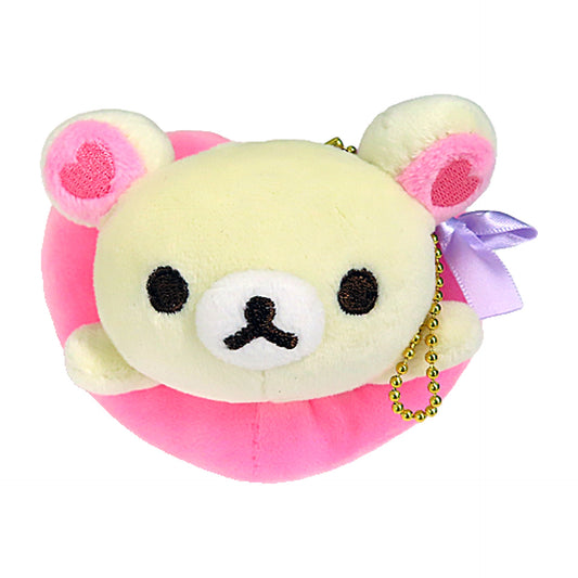 Korilakkuma Rirakkuma Funwari Heart Theme Hanging Plush Toy Rilakkuma Store & Kiddy Land Limited Plush Toys [USED]