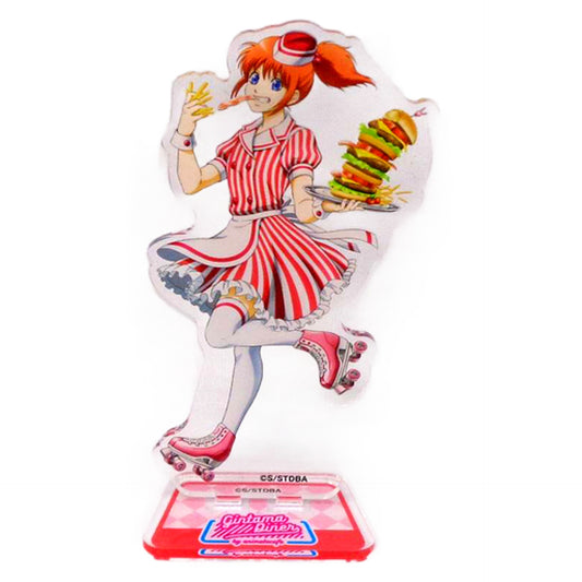 Gintama Kagura Big Acrylic Stand Diner Ver. animate cafe Gintmama Diner Limited Keychains [USED]