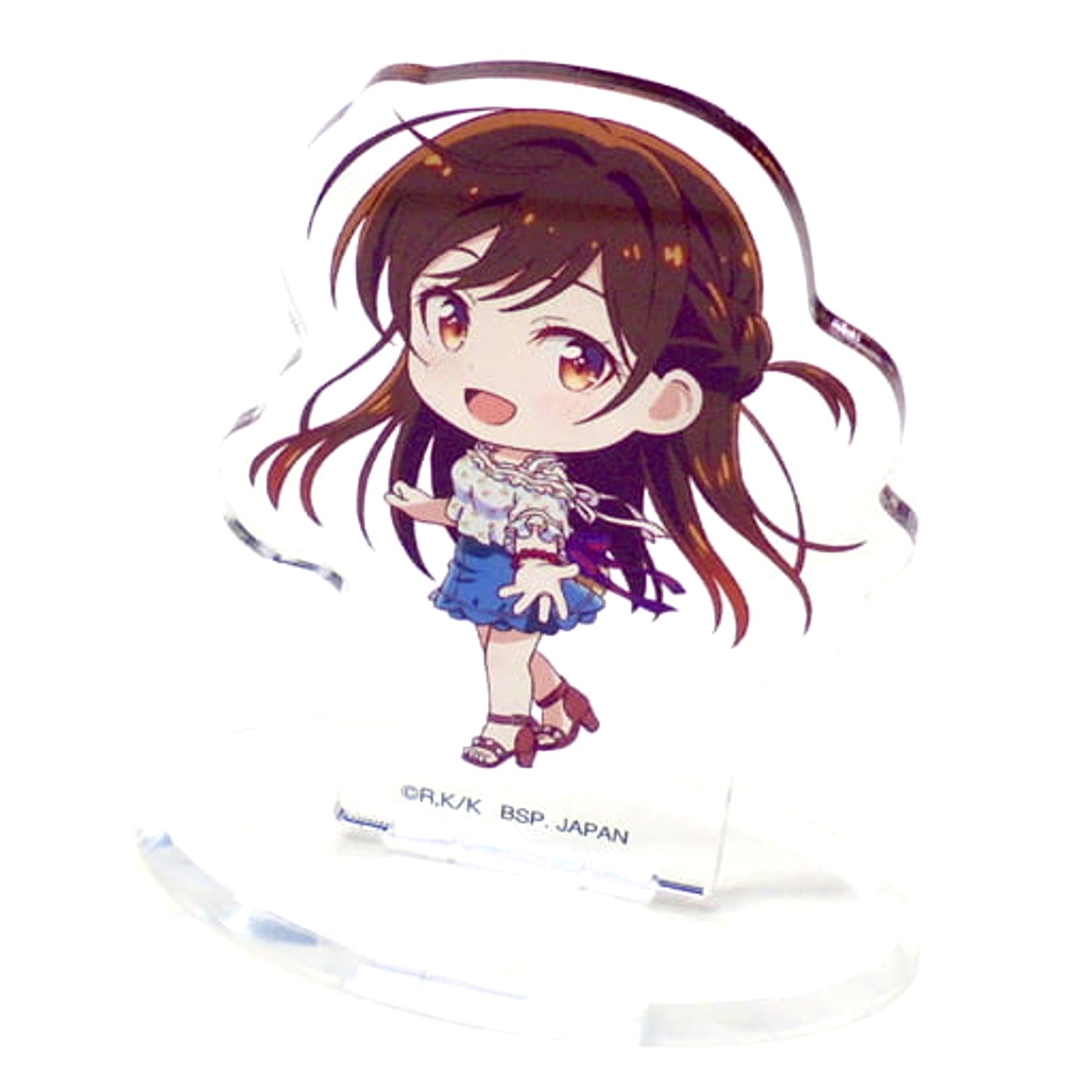 Ichiban Kuji Rent-A-Girlfriend Kyun-Chara Illustrations Prize G Chizuru Mizuhara Acrylic Stand blue skirt Acrylic Stands [USED]
