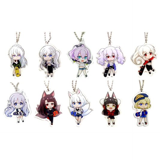 Set of 10 Acrylic Keychain Azur Lane The Animation x Don Quijote [USED]