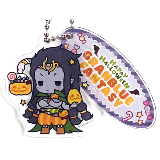 Granblue Fantasy Shiva Ario NEO HALLOWEEN! Happy Halloween Room Keychain Yorozuya Siero Pop-up Shop Exclusive Keychains [USED]