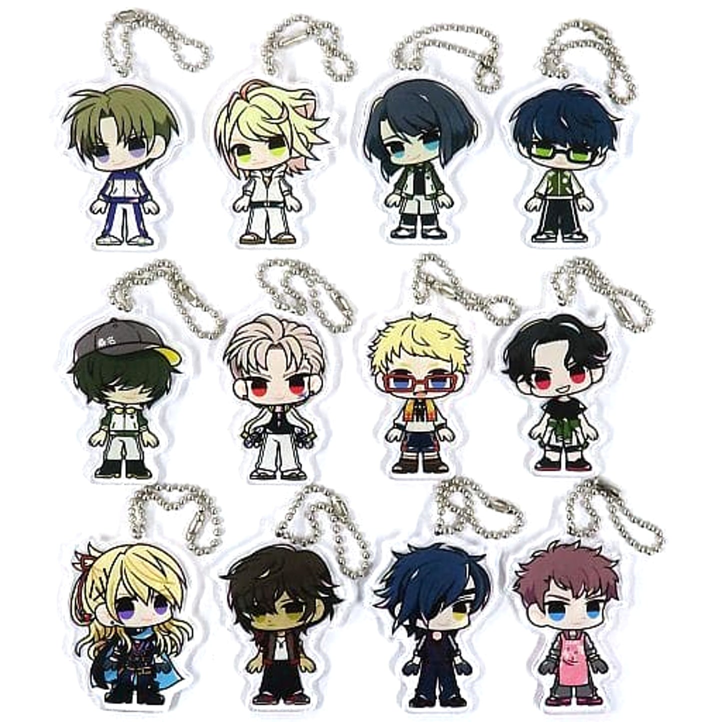 Touken Ranbu ONLINE Hakata Toshiro & Others Uchiban Chibi Acrylic Keychain Don Quijote Limited All 12 Types Set Keychains [USED]