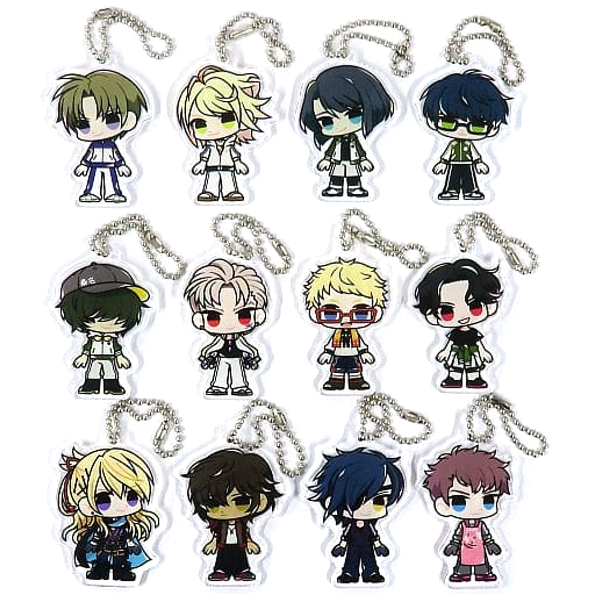 Touken Ranbu ONLINE Hakata Toshiro & Others Uchiban Chibi Acrylic Keychain Don Quijote Limited All 12 Types Set Keychains [USED]