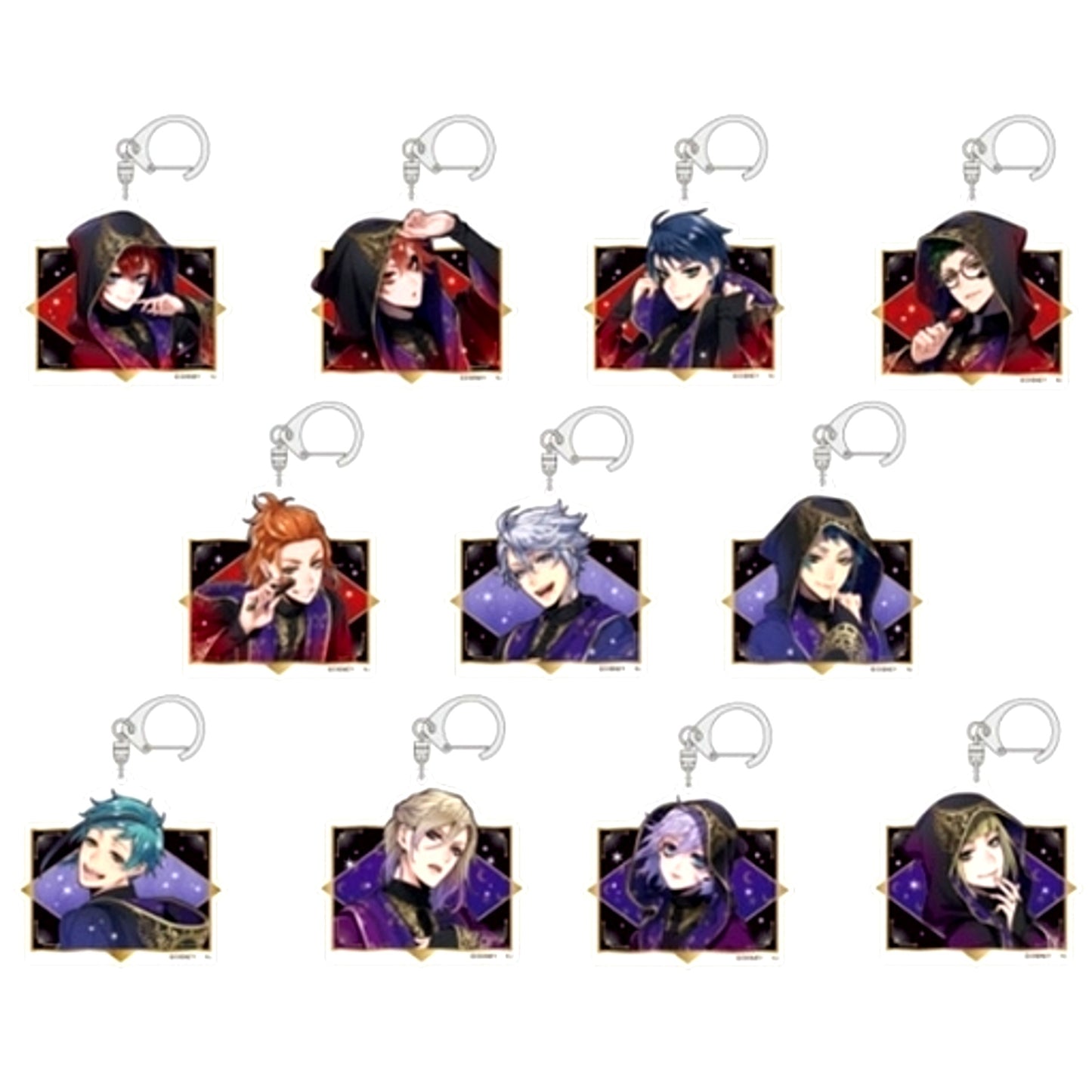 Set of 11 Disney Twisted Wonderland Trading Acrylic Keychain Ceremonial Robes Vol.1 [USED]