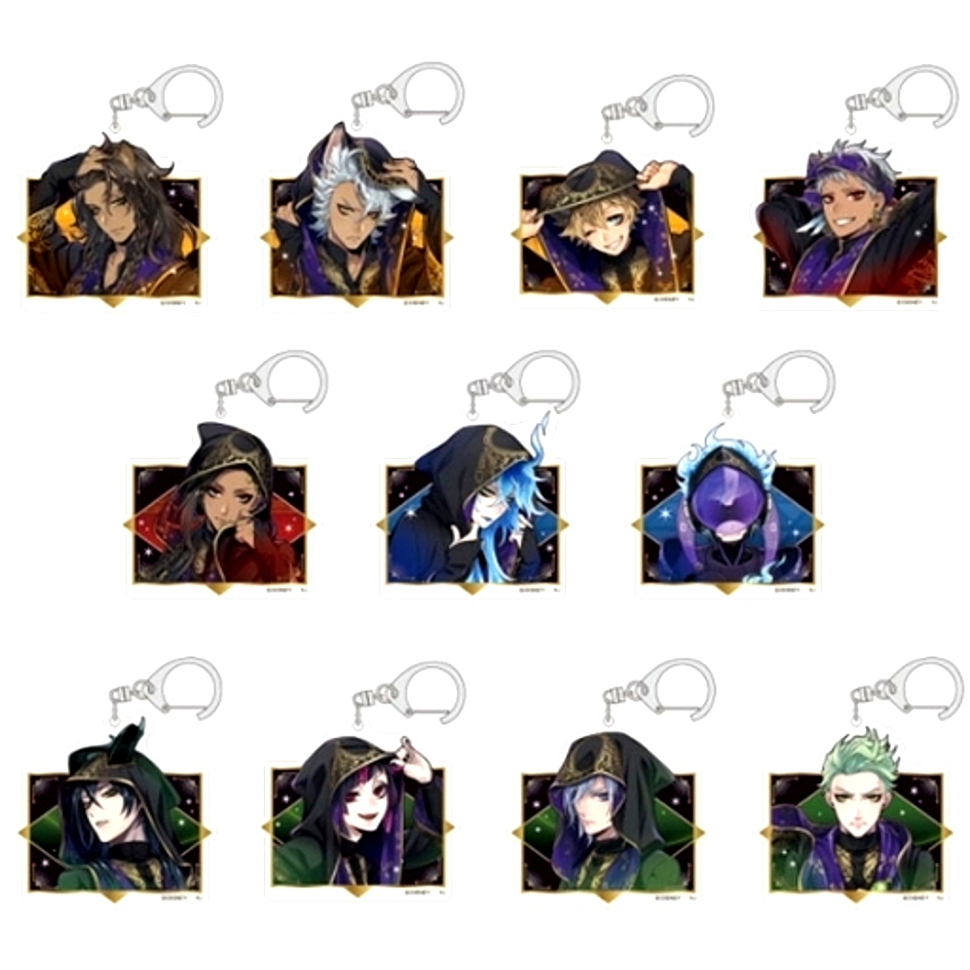 Set of 11 Disney Twisted-Wonderland Trading Acrylic Keychain Ceremonial Robes Vol.2 [USED]