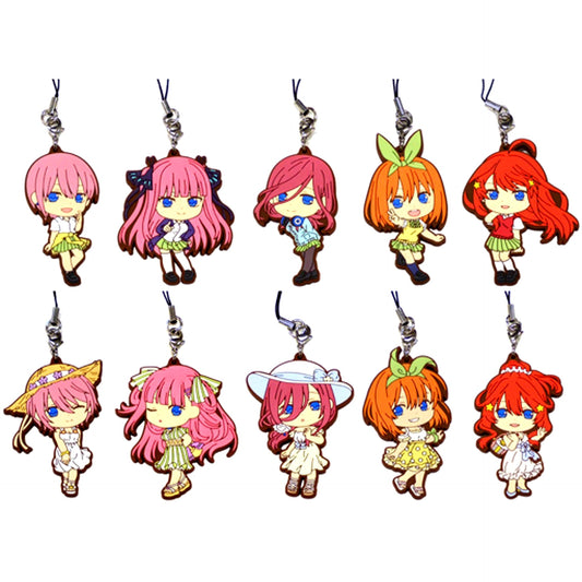 Set of 10 G Prize Rubber Strap Kyun Chara Illustrations Ichiban Kuji The Quintessential Quintuplets [USED]