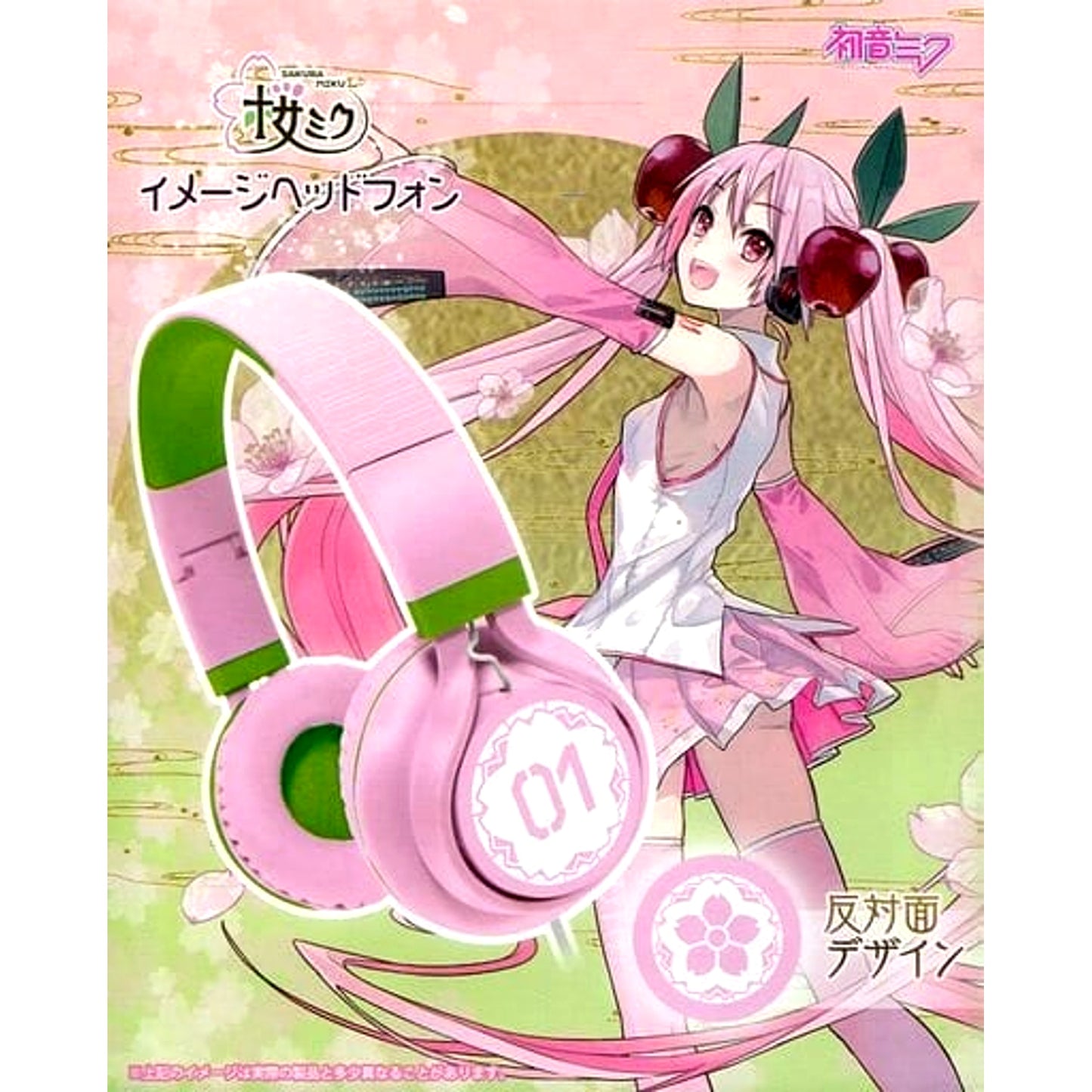 Sakura Miku VOCALOID Image Headphones B Pink [USED]