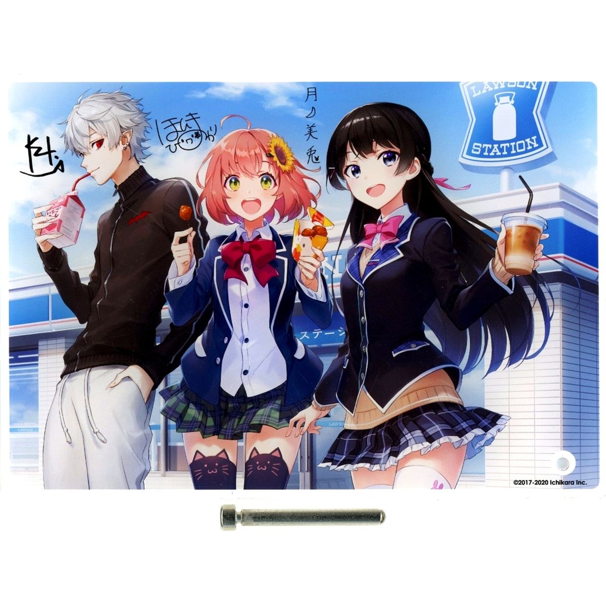 Kuzuha, Honma Himawari, Tsukino Mito Virtual YouTuber Nijisanji Original Acrylic Stand Lawson x Ponta and dPoint Card Members Limited Campaign Snack and Lottery Course Prize [USED]
