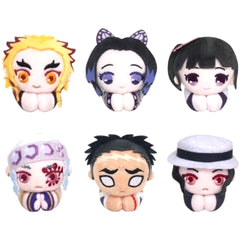 Demon Slayer: Kimetsu no Yaiba Kyojuro Rengoku & Others Hagu Chara Collection 2 All 6 Types Set Keychains [USED]