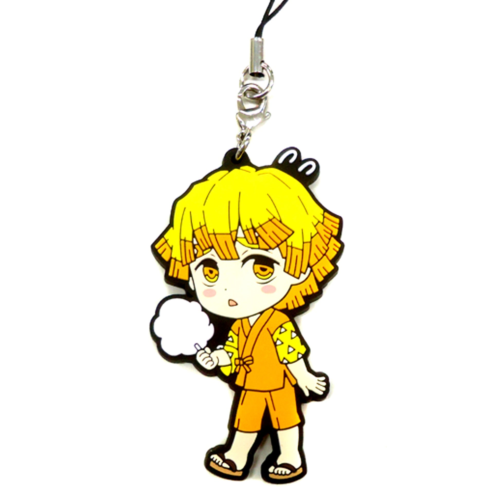 Zenitsu Agatsuma E Prize Rubber Strap Kyun Chara Illustrations Ichiban Kuji Demon Slayer 3 [USED]