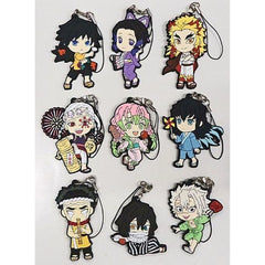 Demon Slayer: Kimetsu no Yaiba Shinobu Kocho & Others All 9 Types Set Ichiban Kuji 3 Rubber Charm Hashira Ver. Kyunchara Illustrations Prize F Keychains [USED]
