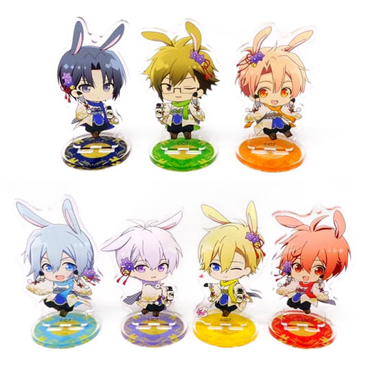 IDOLiSH7 Iori Izumi & Others Trading Acrylic Stand Keychain Love July Festival Ver. IDOLiSH7 animatecafe Ainana Moon Viewing Festival Limited All 7 Types Set Keychains [USED]