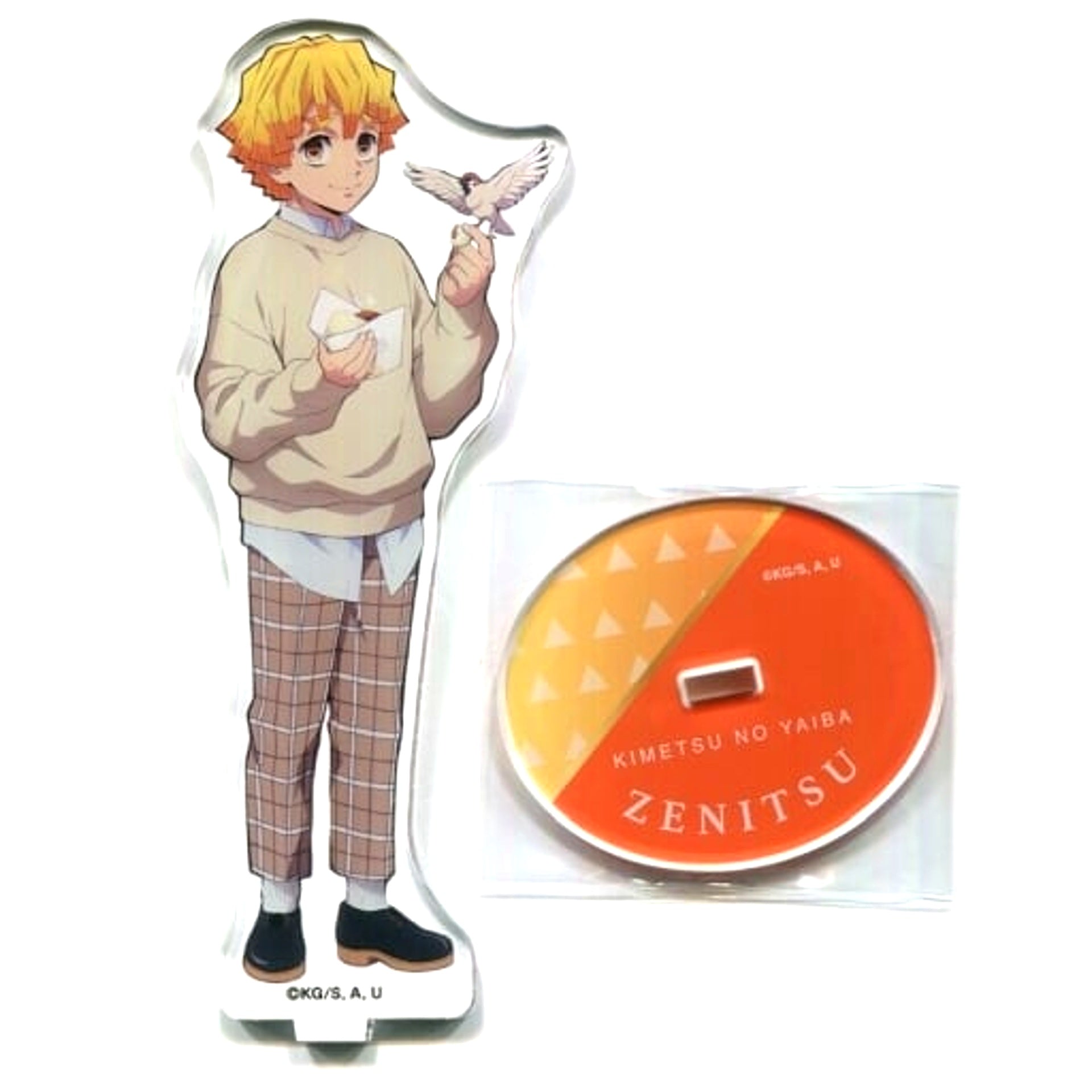 Zenitsu Agatsuma Acrylic Stand Demon Slayer Mugen Train Arc x Lawson [USED]
