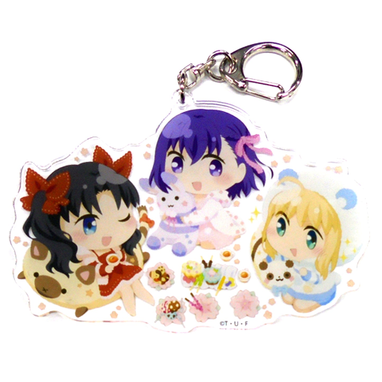 Rin Tohsaka & Sakura Matou & Saber Big Acrylic Charm CD Fate/stay night Heaven's Feel Heroines Talk Set Bonus [USED]