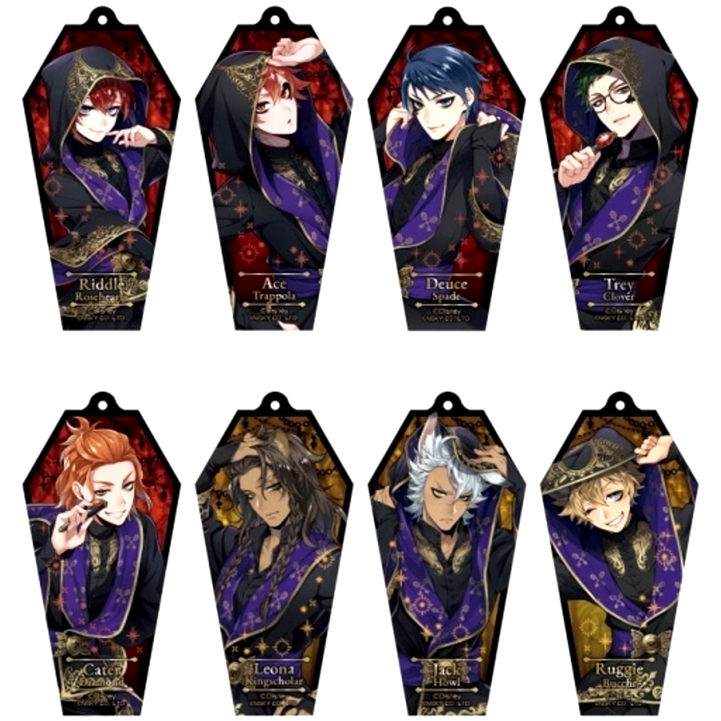 Set of 8 Disney Twisted Wonderland Coffin Acrylic Keychain A Box [USED]