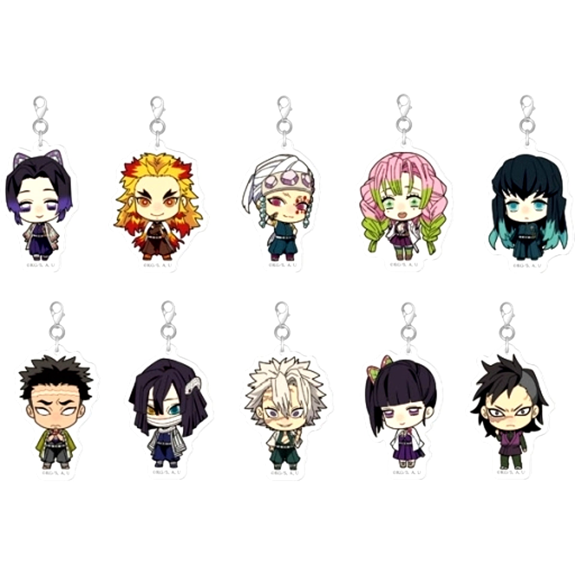 Set of 10 Demon Slayer Kimetsu no Yaiba Color Colle Charm Vol 2 [USED]