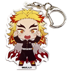 Demon Slayer: Kimetsu no Yaiba Kyojuro Rengoku Trading Acrylic Keychains Heart Up Limited Collaboration Keychains [USED]