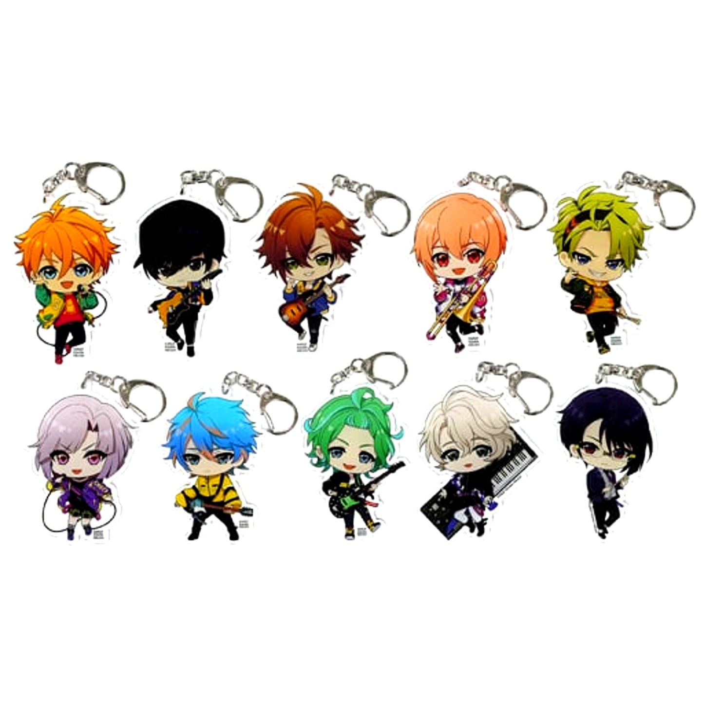 Set of 10 Argonavis from BanG Dream! AAside Trading Acrylic Keychain Vol.2 Bushiroad Game Fes [USED]