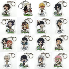 Demon Slayer: Kimetsu no Yaiba Tanjiro Kamado & Others Trading Acrylic Keychains Sunshine City Total Concentration! Taiyo no Toshi Densetsu Sunshine 60 Viewing Platform Sky Circus Limited All 16 Types Set Keychains [USED]