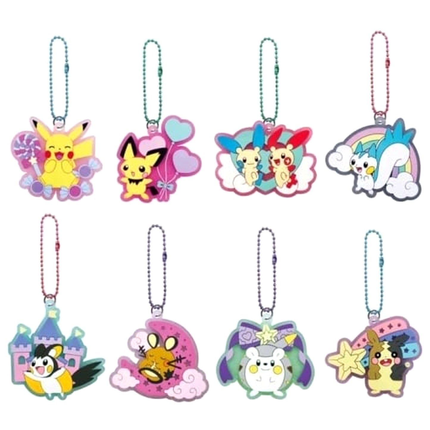 Pikachu & Others Pokemon All 8 Types Set Glitter Rubber Collection 2 [USED]