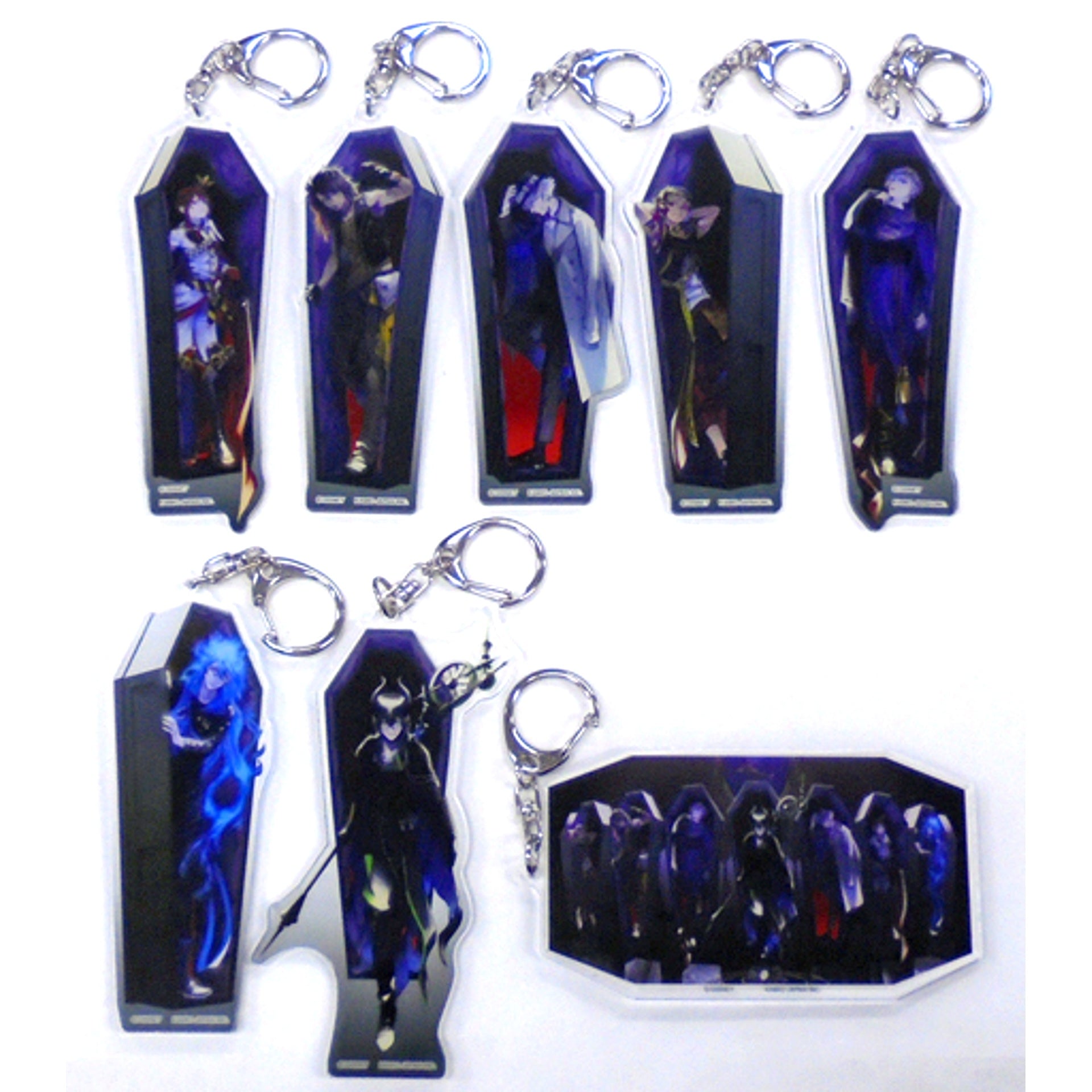 Set of 8 Disney Twisted-Wonderland Trading Acrylic Keychain Seven & i Limited [USED]