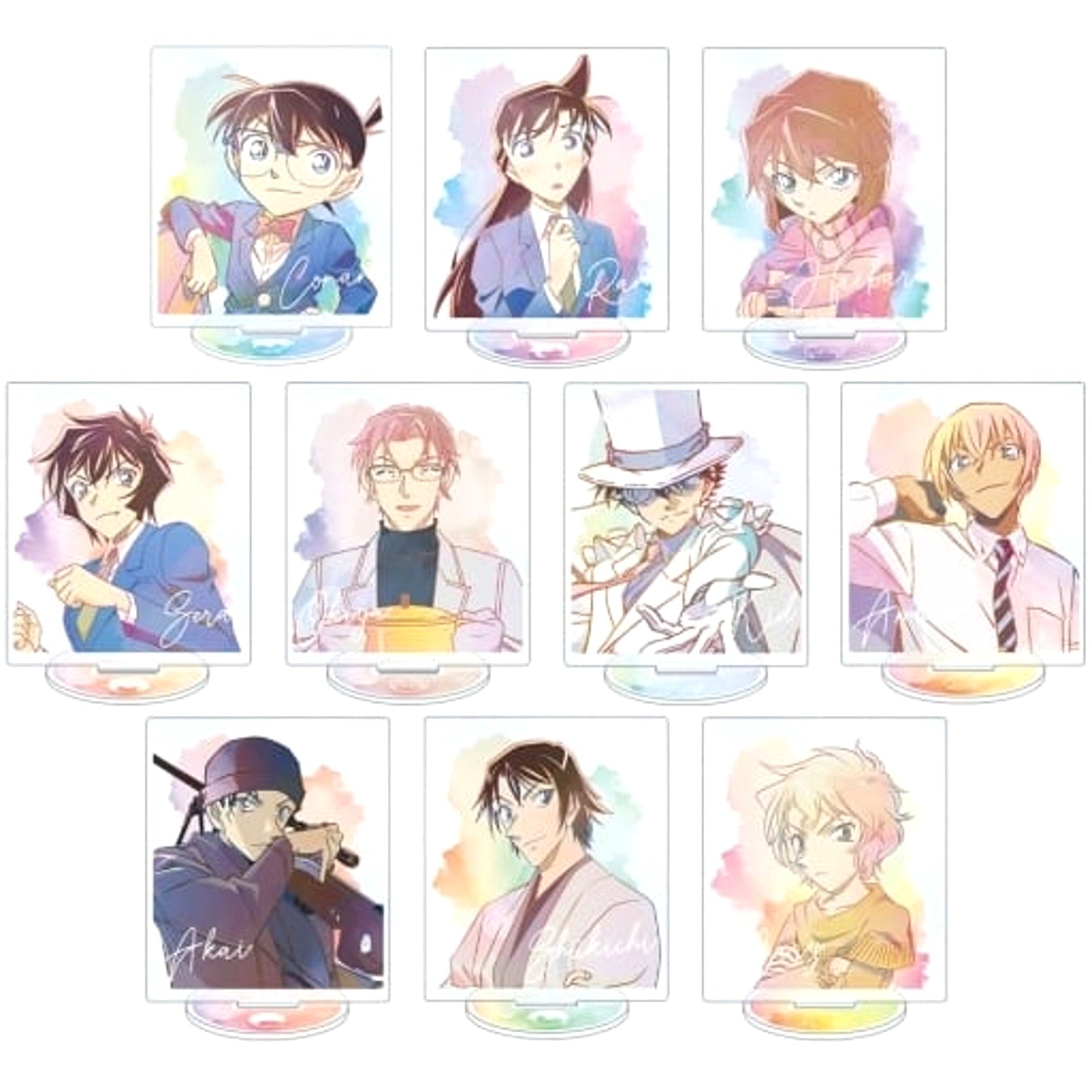 Detective Conan Conan Edogawa & Others All 10 Types Set Trading Ani-Art Acrylic Stand Vol.4 Acrylic Stands [USED]