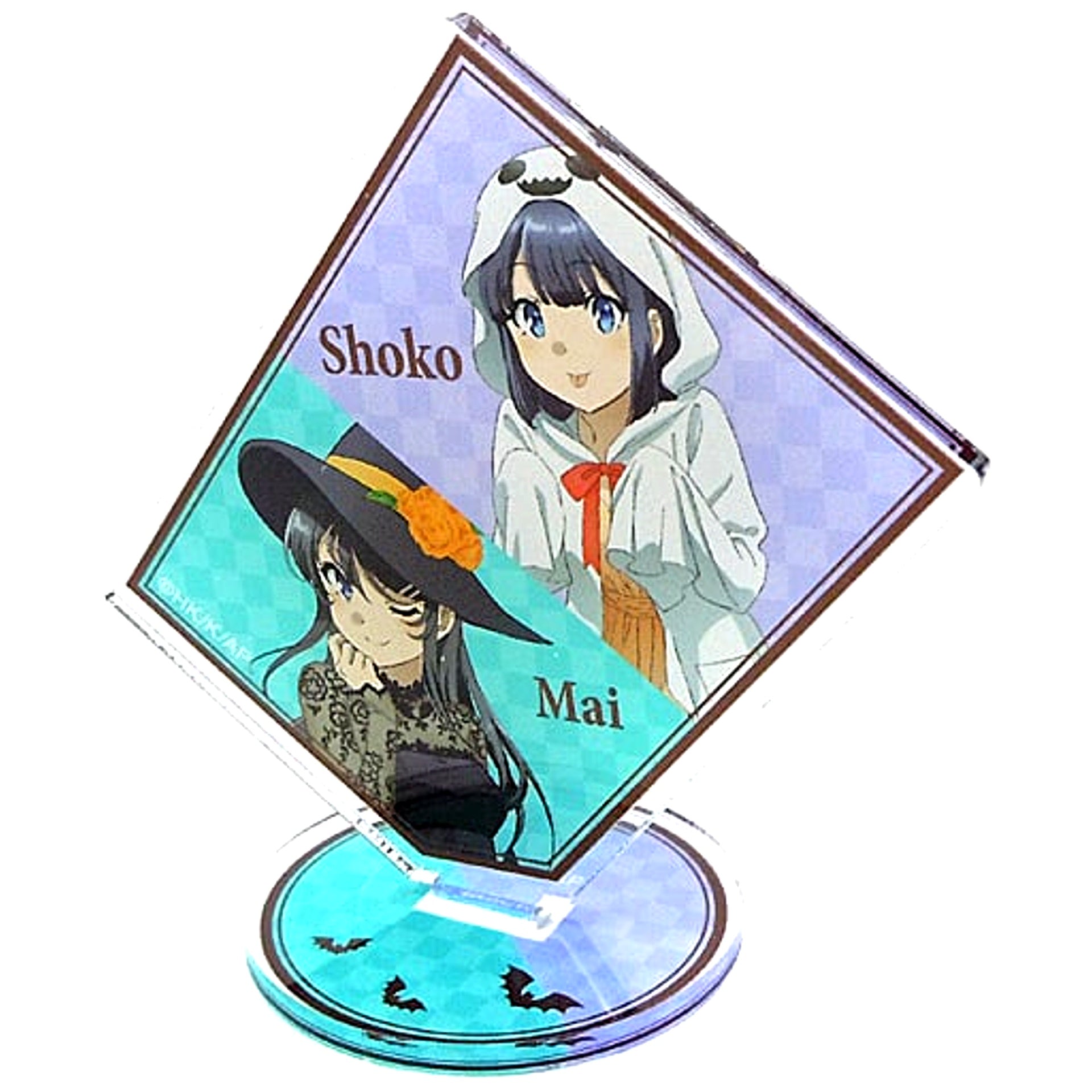 Mai Sakurajima and Shoko Makinohara Rascal Does Not Dream of Bunny Girl Senpai Illustration Halloween Ver. Trading Acrylic Stand [USED]