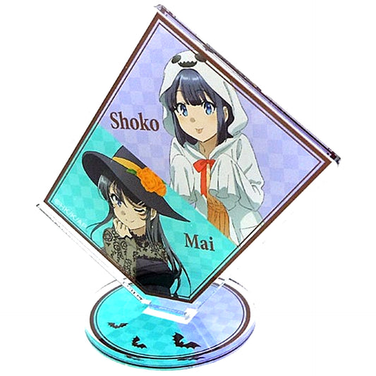 Mai Sakurajima and Shoko Makinohara Rascal Does Not Dream of Bunny Girl Senpai Illustration Halloween Ver. Trading Acrylic Stand [USED]