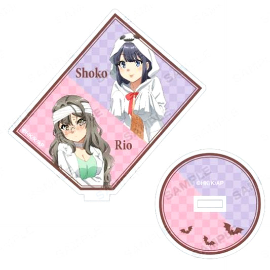 Rio Futaba and Shoko Makinohara Rascal Does Not Dream of Bunny Girl Senpai Illustration Halloween Ver. Trading Acrylic Stand [USED]