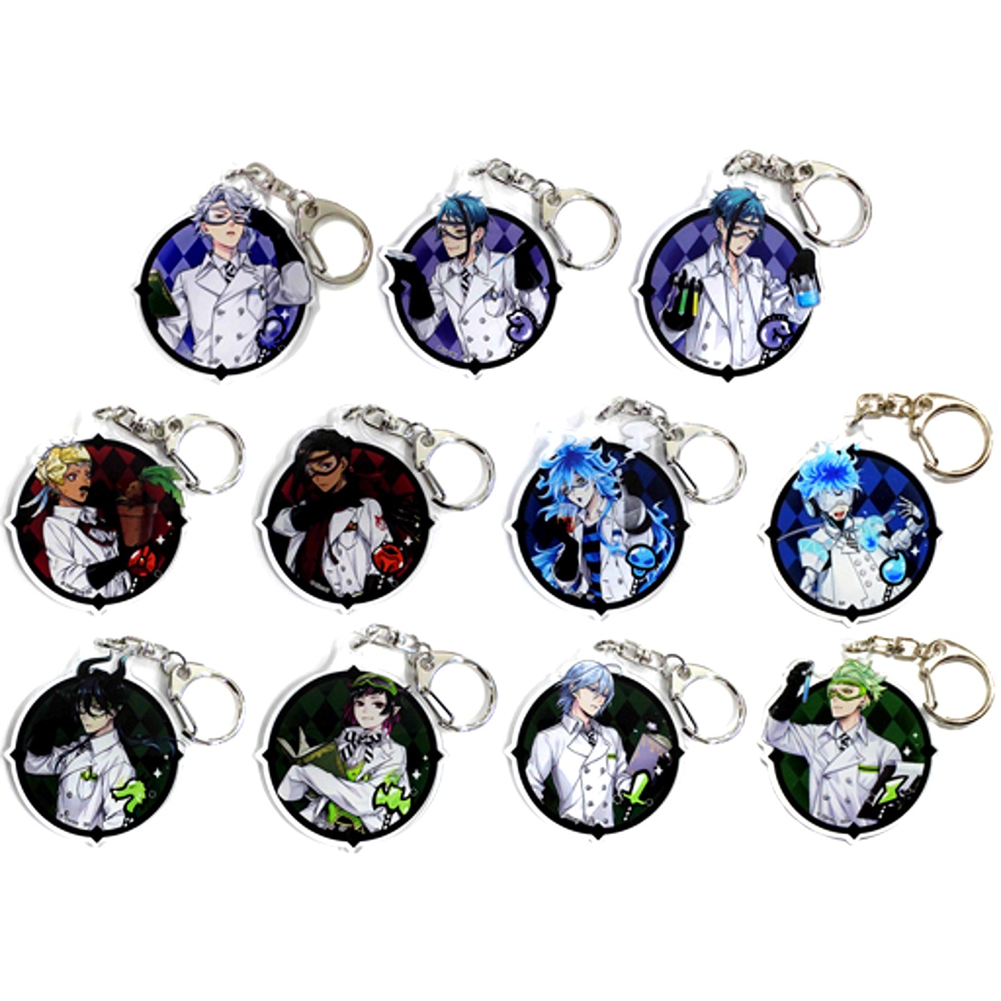 Set of 11 Disney Twisted-Wonderland Acrylic Keychain Collection 4 Labwear B [USED]