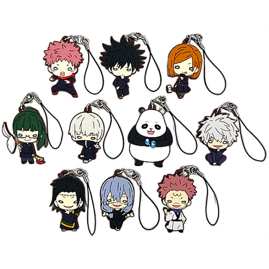 Set of 10 Jujutsu Kaisen Nitotan Rubber Mascot [USED]