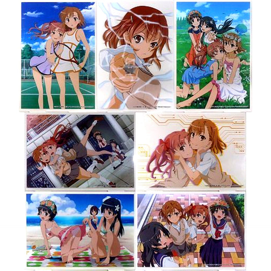 Set of 7 A Certain Scientific Railgun T Acrylic Panel Hikokuji Acrylic Panel Prize [USED]