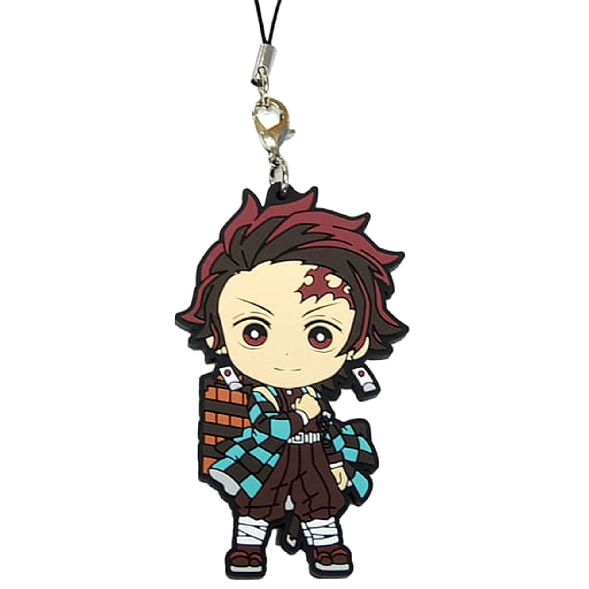 Demon Slayer: Kimetsu no Yaiba Mugen Train Arc Tanjiro Kamado Normal Ichiban Kuji Mugen Train Rubber Charm Kyunchara Illustrations Prize G Keychains [USED]