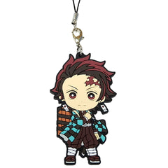 Demon Slayer: Kimetsu no Yaiba Mugen Train Arc Tanjiro Kamado Normal Ichiban Kuji Mugen Train Rubber Charm Kyunchara Illustrations Prize G Keychains [USED]