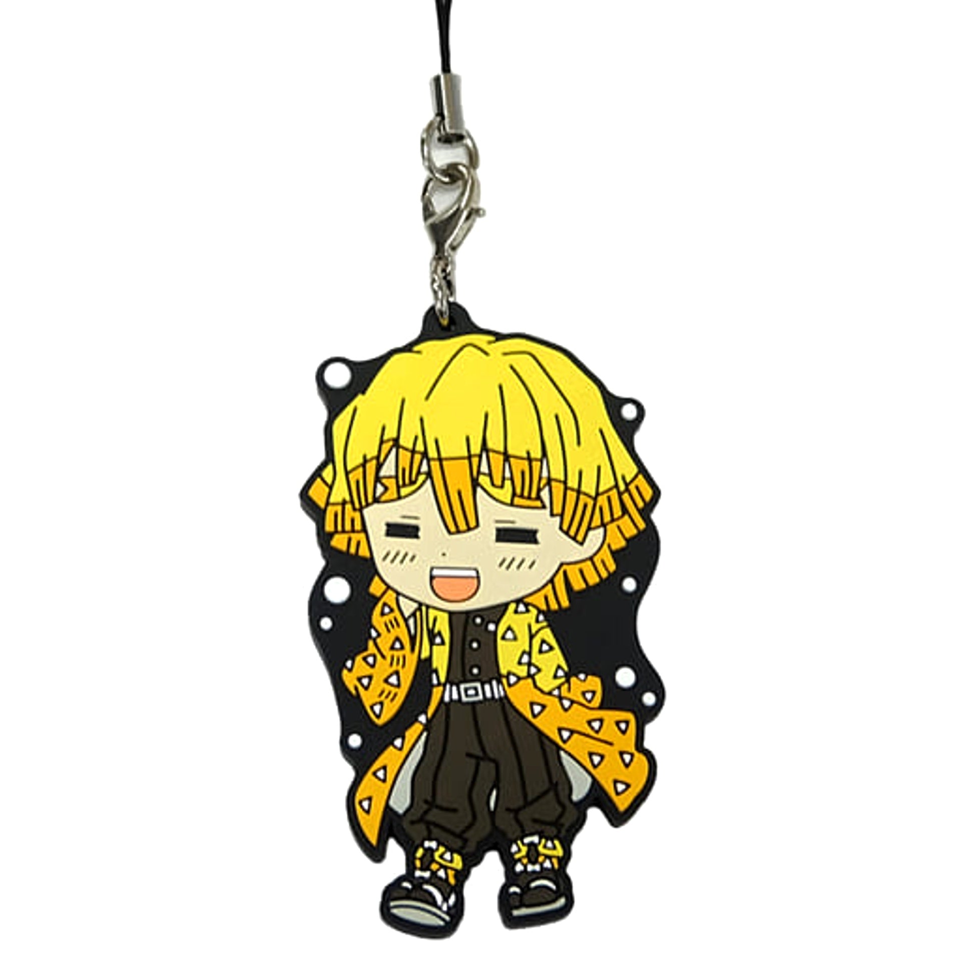 Demon Slayer: Kimetsu no Yaiba Mugen Train Arc Zenitsu Agatsuma Normal Ichiban Kuji Mugen Train Rubber Charm Kyunchara Illustrations Prize G Keychains [USED]