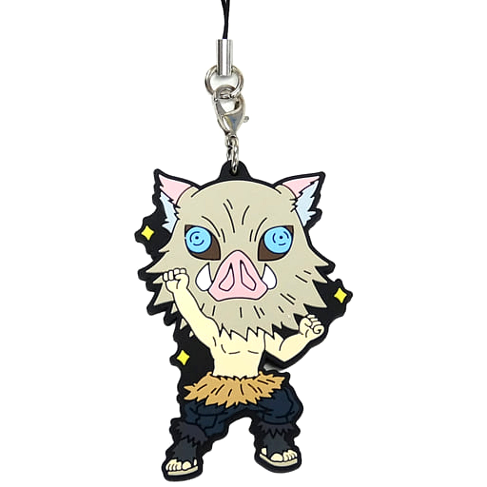 Demon Slayer: Kimetsu no Yaiba Mugen Train Arc Inosuke Hashibira Normal Ichiban Kuji Mugen Train Rubber Charm Kyunchara Illustrations Prize G [USED]