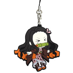 Demon Slayer: Kimetsu no Yaiba Mugen Train Arc Nezuko Kamado Howl Ichiban Kuji Mugen Train Rubber Charm Kyunchara Illustrations Prize G Keychains [USED]