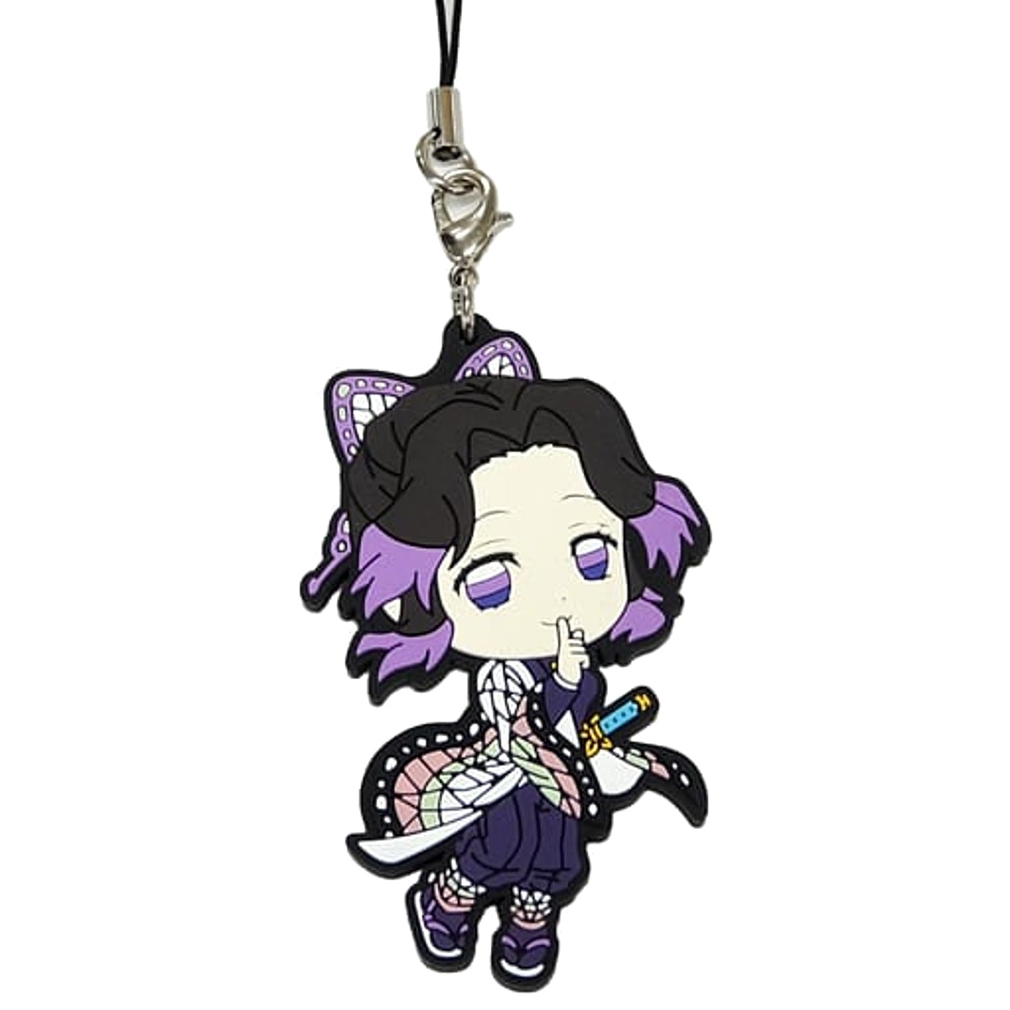 Demon Slayer: Kimetsu no Yaiba Mugen Train Arc Shinobu Kocho Ichiban Kuji Mugen Train Rubber Charm Kyunchara Illustrations Prize G [USED]