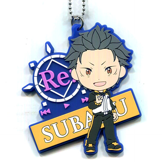 Re:ZERO -Starting Life in Another World- Subaru Natsuki Ichiban Kuji The Story is To Be Continued Rubber Keychain Kyunchara Illustrations Prize F [USED]