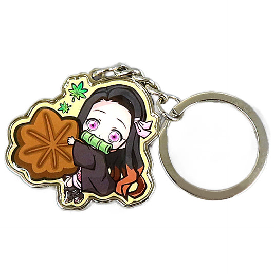 Demon Slayer: Kimetsu no Yaiba Nezuko Kamado Momiji Manju Metal Keychain Hiroshima Limited Keychains [USED]