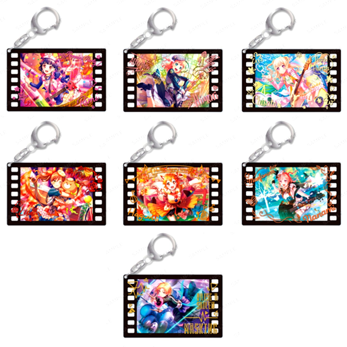Set of 7 BanG Dream! Girls Band Party! Chararium Photo Acrylic Keychain Vol.3 [USED]