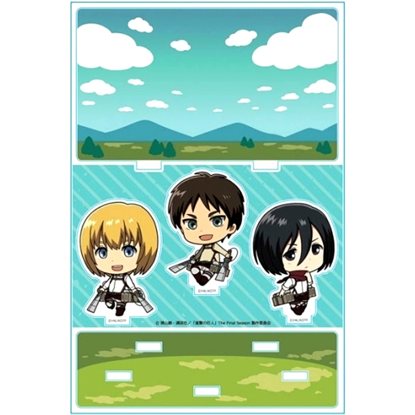 Eren & Mikasa & Armin C. Attack on Titan Acrylic Diorama [USED]