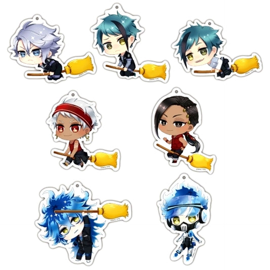 Set of 7 Twisted-Wonderland Flight Acrylic Die-cut Keychain Vol. 2 [USED]